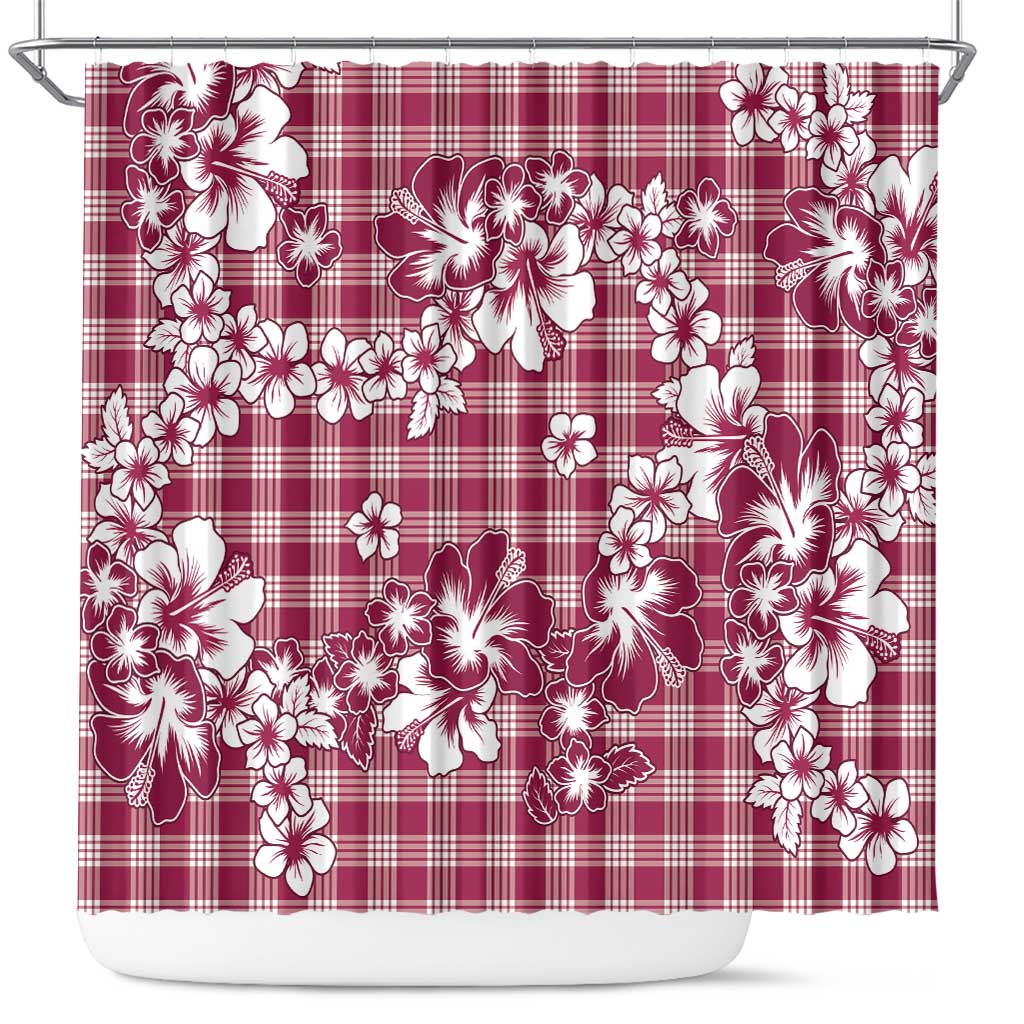 Hibiscus Pakala Royal Magenta Shower Curtain Tropical Floral Stylized - Polynesian Pride