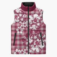 Hibiscus Pakala Royal Magenta Sleeveless Puffer Jacket Tropical Floral Stylized - Polynesian Pride