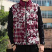 Hibiscus Pakala Royal Magenta Sleeveless Puffer Jacket Tropical Floral Stylized - Polynesian Pride