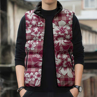 Hibiscus Pakala Royal Magenta Sleeveless Puffer Jacket Tropical Floral Stylized - Polynesian Pride