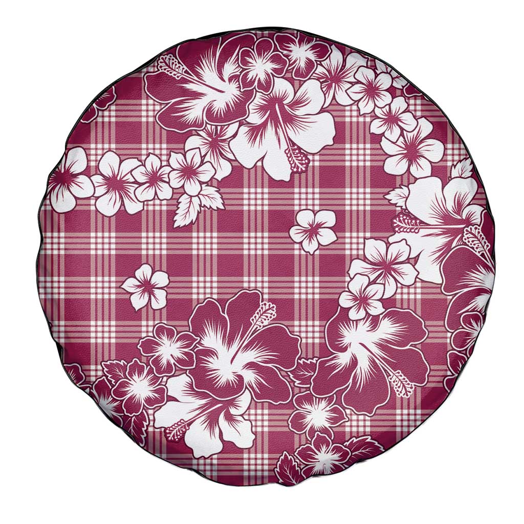 Hibiscus Pakala Royal Magenta Spare Tire Cover Tropical Floral Stylized - Polynesian Pride