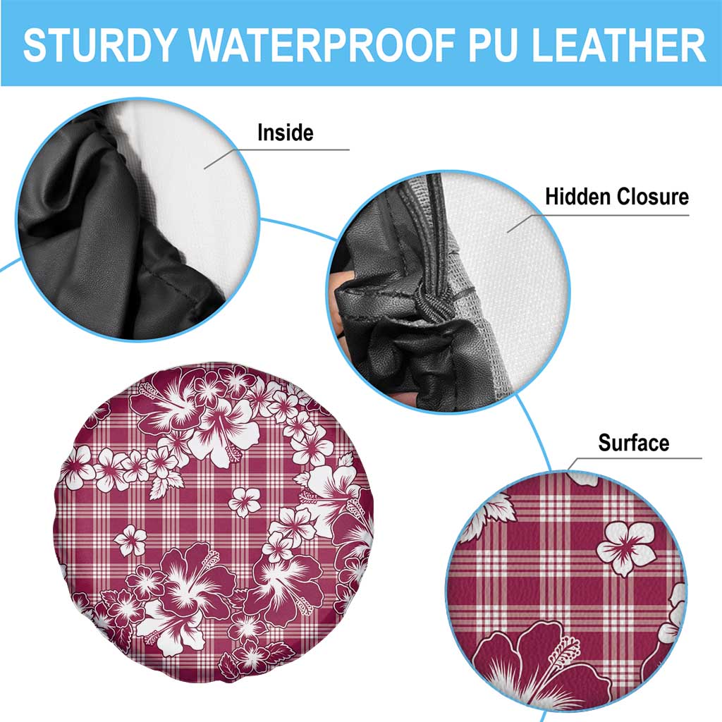 Hibiscus Pakala Royal Magenta Spare Tire Cover Tropical Floral Stylized - Polynesian Pride