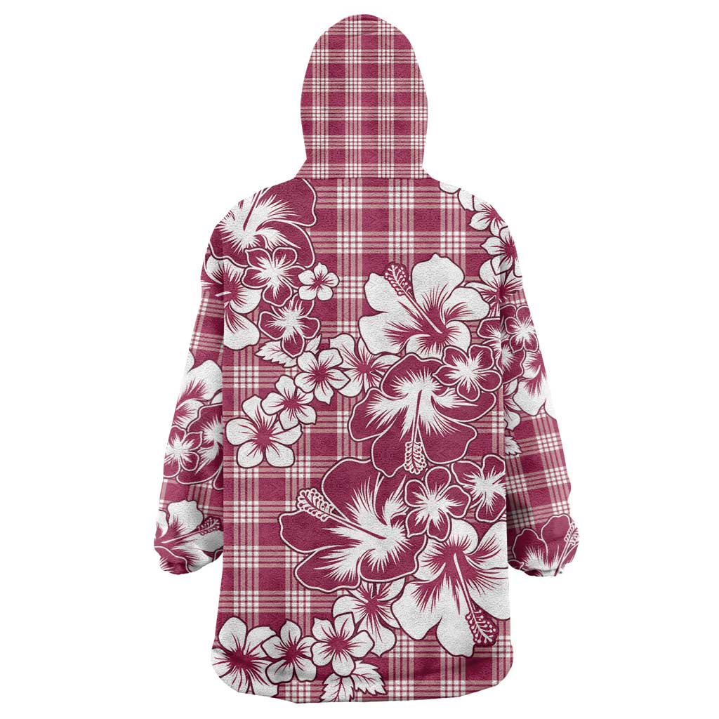Hibiscus Pakala Royal Magenta Wearable Blanket Hoodie Tropical Floral Stylized - Polynesian Pride