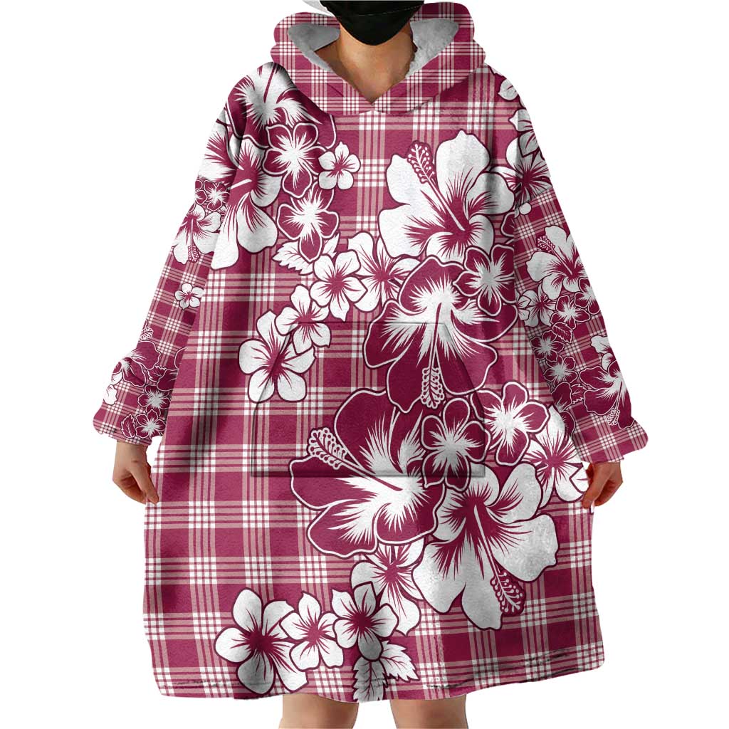Hibiscus Pakala Royal Magenta Wearable Blanket Hoodie Tropical Floral Stylized - Polynesian Pride