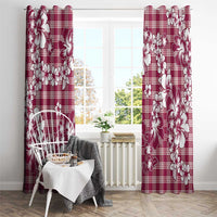 Hibiscus Pakala Royal Magenta Window Curtain Tropical Floral Stylized - Polynesian Pride