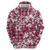 Hibiscus Pakala Royal Magenta Zip Hoodie Tropical Floral Stylized - Polynesian Pride