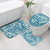 Hibiscus Pakala Ocean Depths Blue Bathroom Set Tropical Floral Stylized - Polynesian Pride