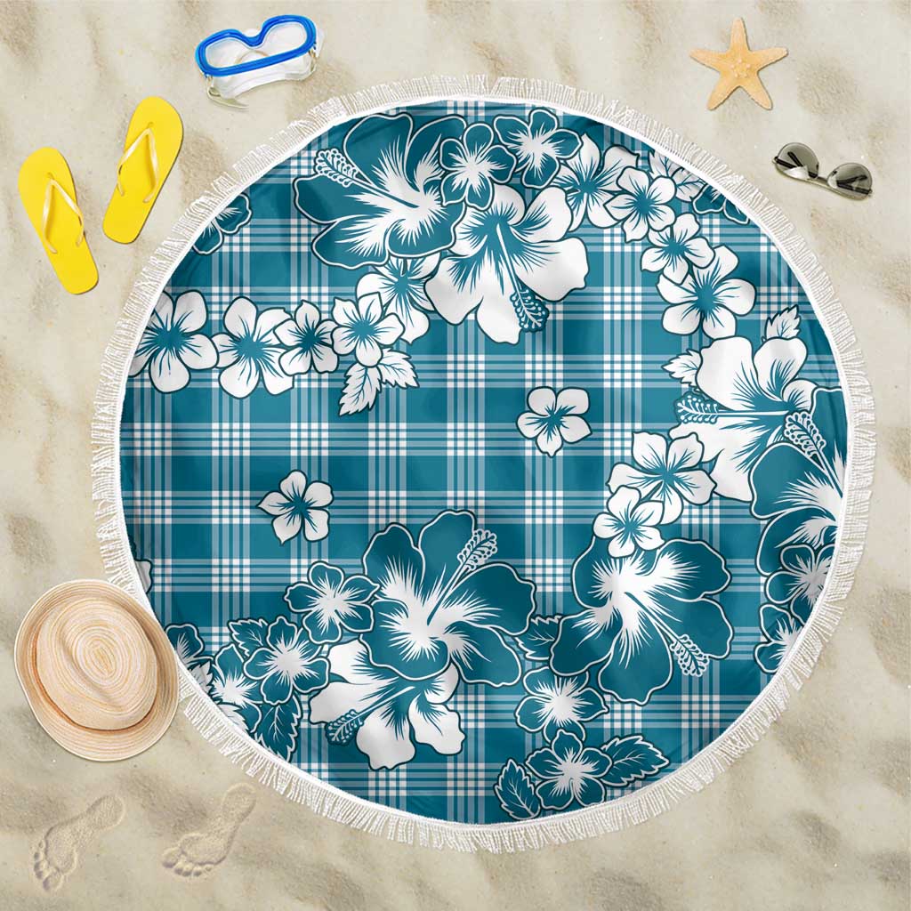 Hibiscus Pakala Ocean Depths Blue Beach Blanket Tropical Floral Stylized - Polynesian Pride
