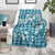 Hibiscus Pakala Ocean Depths Blue Blanket Tropical Floral Stylized - Polynesian Pride