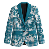Hibiscus Pakala Ocean Depths Blue Blazer Tropical Floral Stylized LT01 Unisex Blue - Polynesian Pride