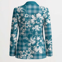 Hibiscus Pakala Ocean Depths Blue Blazer Tropical Floral Stylized LT01 - Polynesian Pride