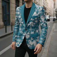Hibiscus Pakala Ocean Depths Blue Blazer Tropical Floral Stylized LT01 - Polynesian Pride