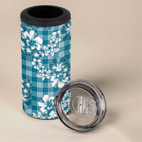 Hibiscus Pakala Ocean Depths Blue 4 in 1 Can Cooler Tumbler Tropical Floral Stylized - Polynesian Pride