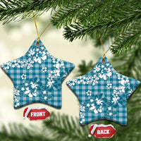 Hibiscus Pakala Ocean Depths Blue Ceramic Ornament Tropical Floral Stylized - Polynesian Pride