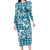 Hibiscus Pakala Ocean Depths Blue Family Matching Long Sleeve Bodycon Dress and Hawaiian Shirt Tropical Floral Stylized - Polynesian Pride