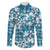 Hibiscus Pakala Ocean Depths Blue Family Matching Mermaid Dress and Hawaiian Shirt Tropical Floral Stylized - Polynesian Pride