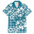Hibiscus Pakala Ocean Depths Blue Family Matching Off Shoulder Maxi Dress and Hawaiian Shirt Tropical Floral Stylized - Polynesian Pride