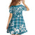 Hibiscus Pakala Ocean Depths Blue Family Matching Off Shoulder Short Dress and Hawaiian Shirt Tropical Floral Stylized - Polynesian Pride