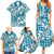 Hibiscus Pakala Ocean Depths Blue Family Matching Summer Maxi Dress and Hawaiian Shirt Tropical Floral Stylized - Polynesian Pride