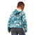 Hibiscus Pakala Ocean Depths Blue Kid Hoodie Tropical Floral Stylized - Polynesian Pride