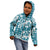 Hibiscus Pakala Ocean Depths Blue Kid Hoodie Tropical Floral Stylized - Polynesian Pride