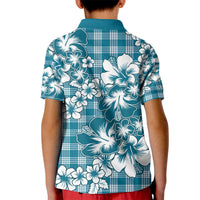 Hibiscus Pakala Ocean Depths Blue Kid Polo Shirt Tropical Floral Stylized - Polynesian Pride