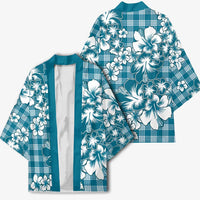 Hibiscus Pakala Ocean Depths Blue Kimono Tropical Floral Stylized - Polynesian Pride