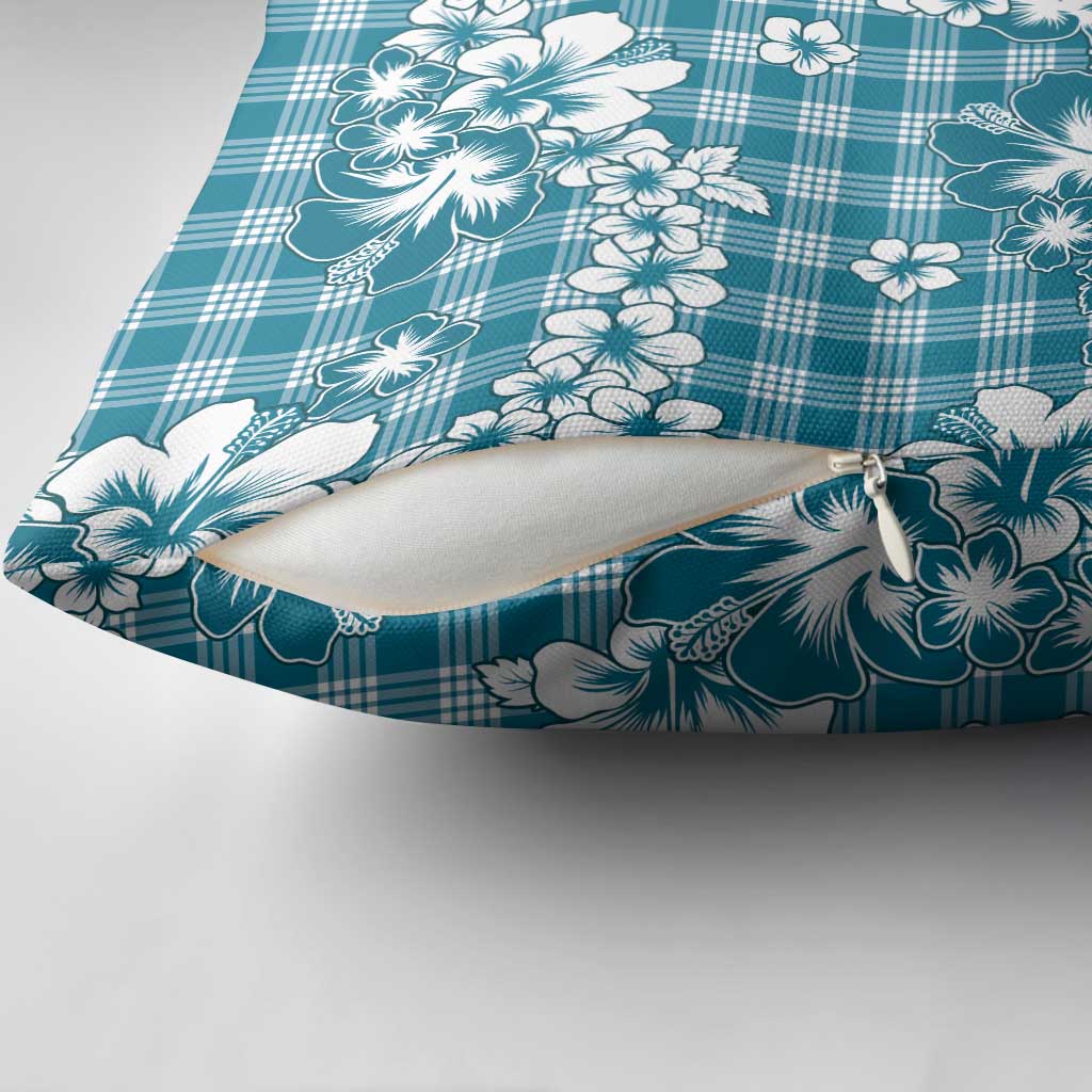 Hibiscus Pakala Ocean Depths Blue Pillow Cover Tropical Floral Stylized - Polynesian Pride