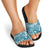 Hibiscus Pakala Ocean Depths Blue Slide Sandals Tropical Floral Stylized - Polynesian Pride