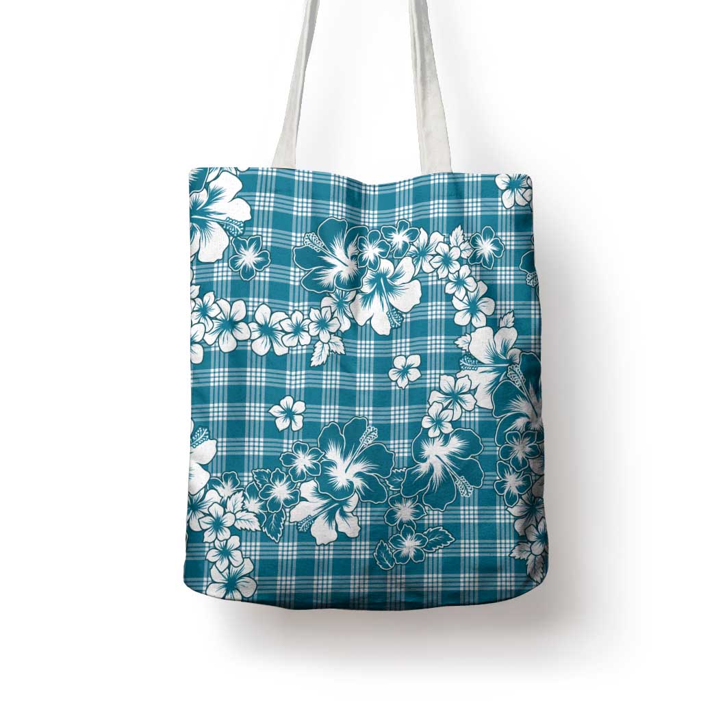 Hibiscus Pakala Ocean Depths Blue Tote Bag Tropical Floral Stylized - Polynesian Pride