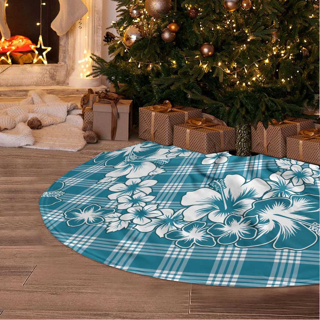 Hibiscus Pakala Ocean Depths Blue Tree Skirt Tropical Floral Stylized LT01 - Polynesian Pride