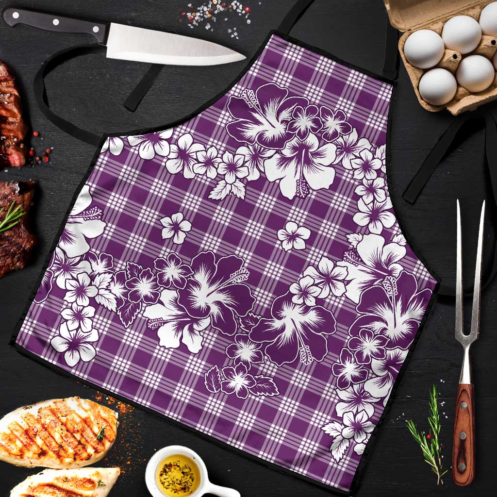 Hibiscus Pakala Sweetie Purple Apron Tropical Floral Stylized - Polynesian Pride