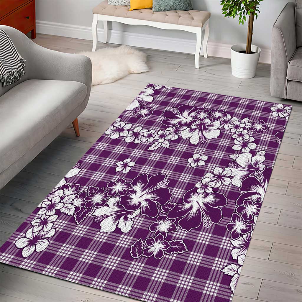 Hibiscus Pakala Sweetie Purple Area Rug Tropical Floral Stylized - Polynesian Pride