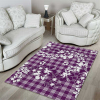 Hibiscus Pakala Sweetie Purple Area Rug Tropical Floral Stylized - Polynesian Pride