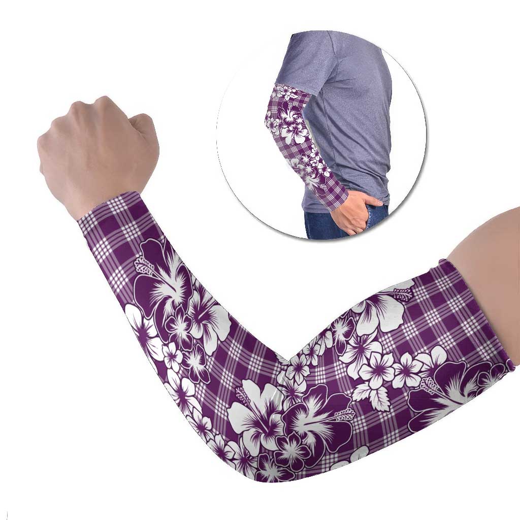 Hibiscus Pakala Sweetie Purple Arm Sleeves Tropical Floral Stylized - Polynesian Pride