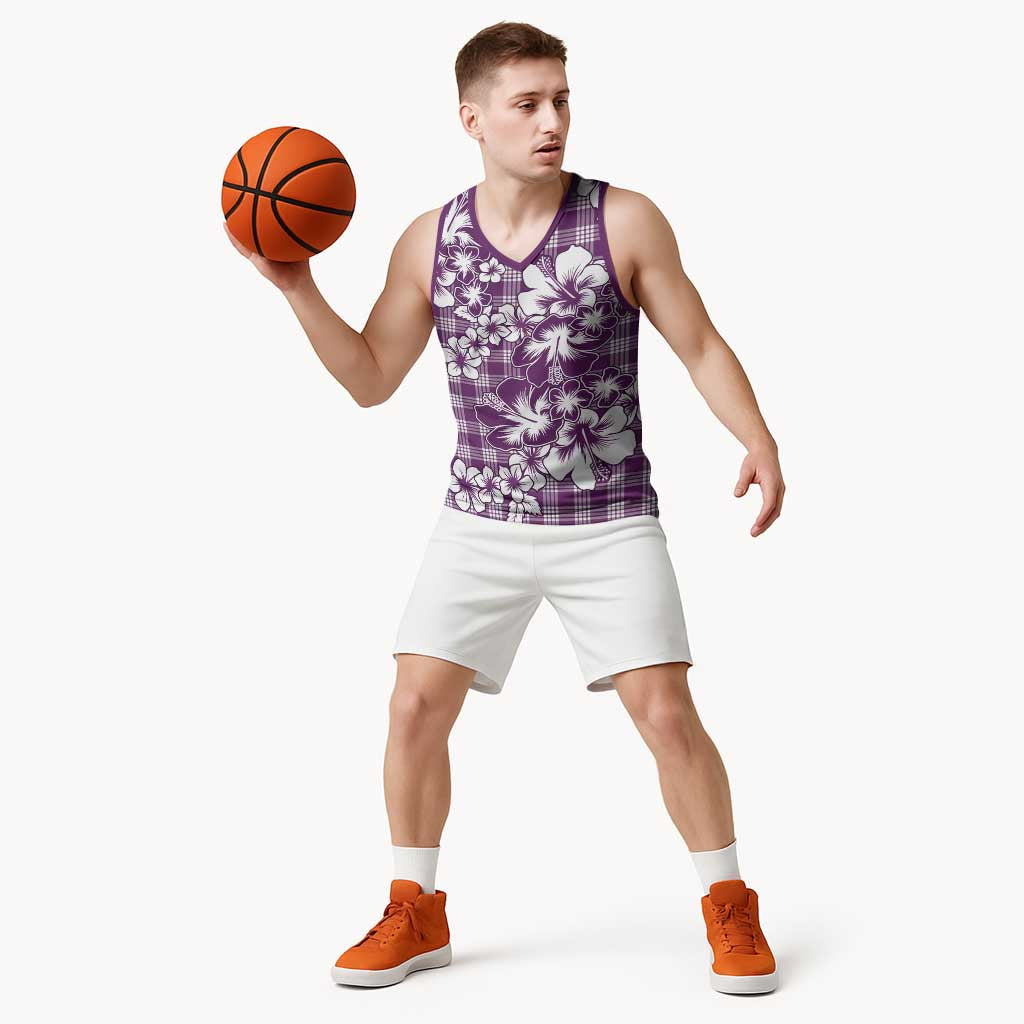 Hibiscus Pakala Sweetie Purple Basketball Jersey Tropical Floral Stylized - Polynesian Pride