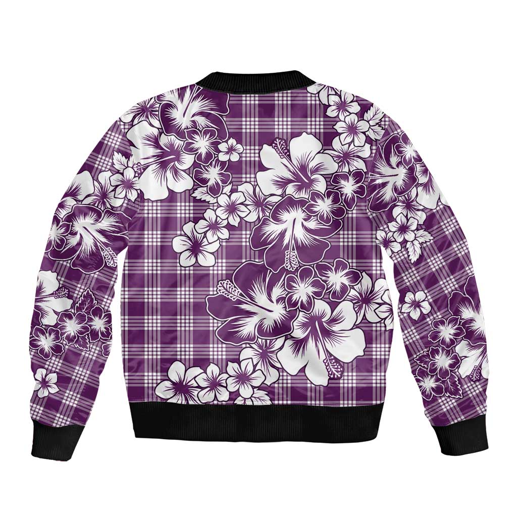 Hibiscus Pakala Sweetie Purple Bomber Jacket Tropical Floral Stylized - Polynesian Pride