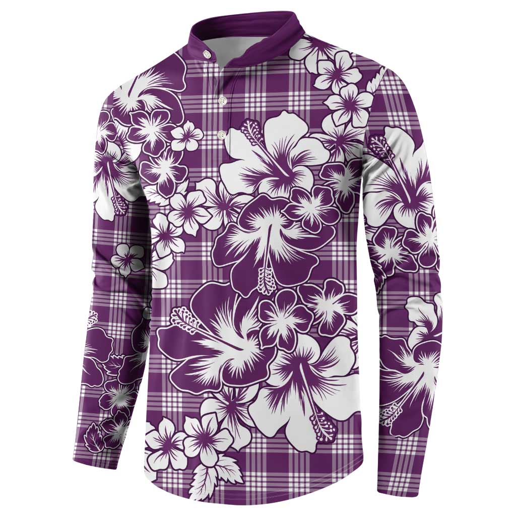 Hibiscus Pakala Sweetie Purple Button Sweatshirt Tropical Floral Stylized - Polynesian Pride