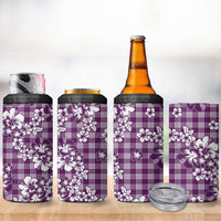 Hibiscus Pakala Sweetie Purple 4 in 1 Can Cooler Tumbler Tropical Floral Stylized - Polynesian Pride