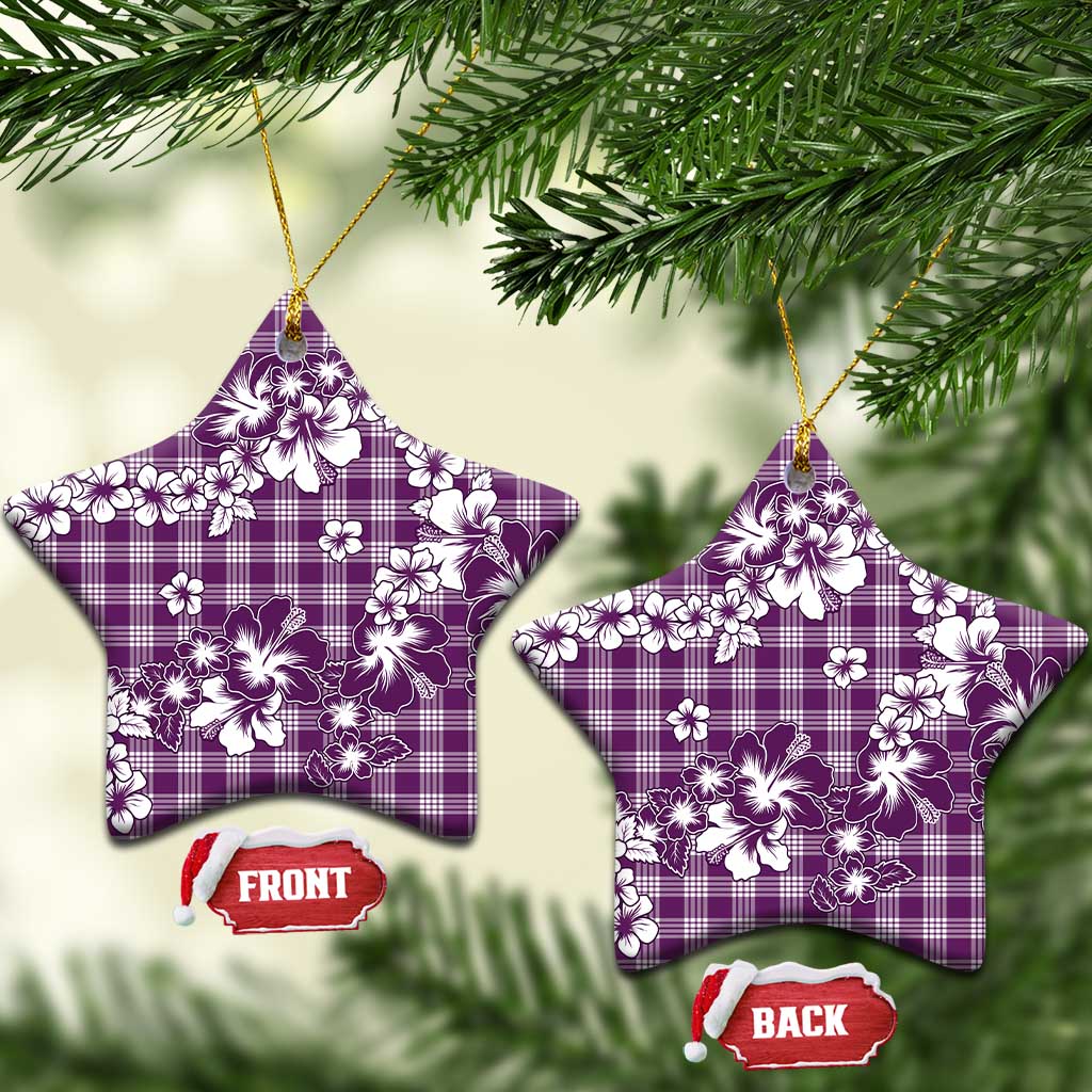 Hibiscus Pakala Sweetie Purple Ceramic Ornament Tropical Floral Stylized - Polynesian Pride