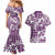 Hibiscus Pakala Sweetie Purple Couples Matching Mermaid Dress and Hawaiian Shirt Tropical Floral Stylized - Polynesian Pride