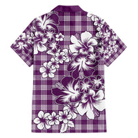 Hibiscus Pakala Sweetie Purple Family Matching Long Sleeve Bodycon Dress and Hawaiian Shirt Tropical Floral Stylized - Polynesian Pride