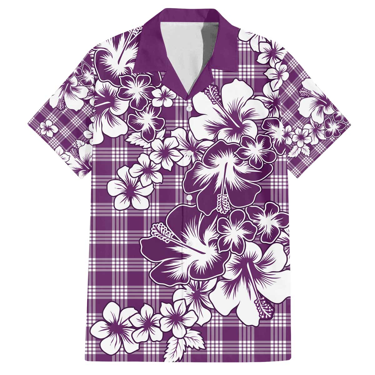 Hibiscus Pakala Sweetie Purple Family Matching Off The Shoulder Long Sleeve Dress and Hawaiian Shirt Tropical Floral Stylized - Polynesian Pride