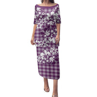 Hibiscus Pakala Sweetie Purple Family Matching Puletasi and Hawaiian Shirt Tropical Floral Stylized - Polynesian Pride