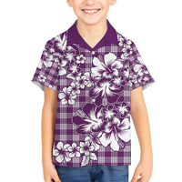Hibiscus Pakala Sweetie Purple Family Matching Puletasi and Hawaiian Shirt Tropical Floral Stylized - Polynesian Pride