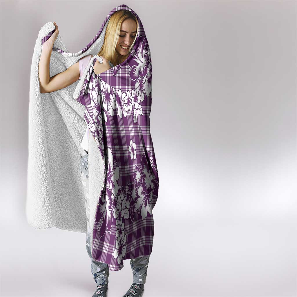 Hibiscus Pakala Sweetie Purple Hooded Blanket Tropical Floral Stylized - Polynesian Pride