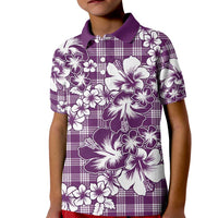 Hibiscus Pakala Sweetie Purple Kid Polo Shirt Tropical Floral Stylized - Polynesian Pride