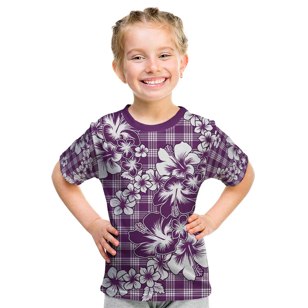 Hibiscus Pakala Sweetie Purple Kid T Shirt Tropical Floral Stylized LT01 Purple - Polynesian Pride