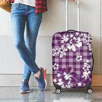 Hibiscus Pakala Sweetie Purple Luggage Cover Tropical Floral Stylized - Polynesian Pride
