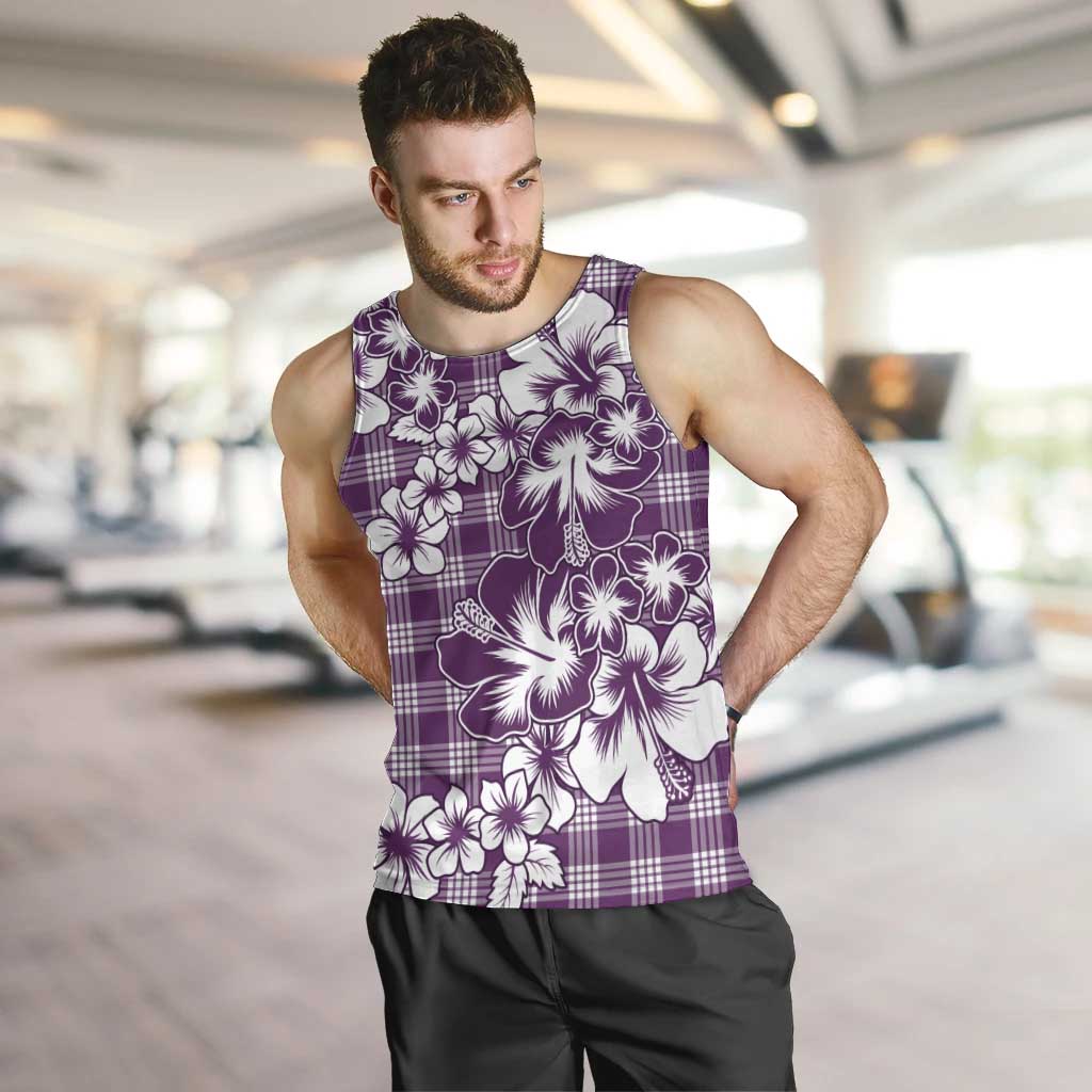 Hibiscus Pakala Sweetie Purple Men Tank Top Tropical Floral Stylized - Polynesian Pride